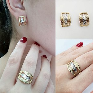 Combo Anel Colar e Brinco Cod 342