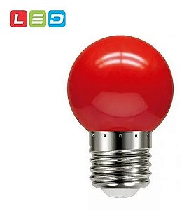 Lâmpada led bolinha G45 1,5w decorativa vermelha E27 220v Galaxy.