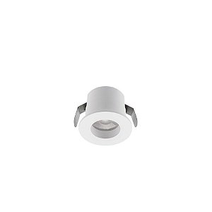 Plafon de embutir LED Móbili redondo para movelaria MDF 25° 3000K 1,5W bivolt Ø3,7X2,9cm policarbonato e ABS branco.