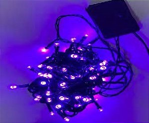 Pisca de Natal 100 Leds Violeta 8 Funções 10 Metros fio verde 127V.