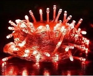 Pisca de Natal 100 Leds Vermelho 8 Funções 10 Metros fio transparente 220V.