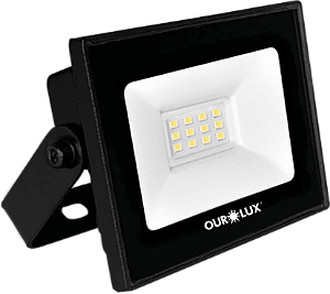 Refletor Superled Projetor Slim 10W Preto 6500K bivolt.