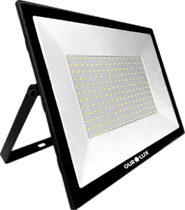 Refletor Superled Projetor Slim 150W Preto 6500K bivolt.