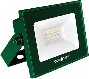 Refletor Superled Projetor Slim 10W Verde bivolt.