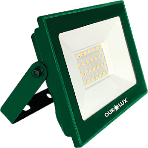 Refletor Superled Projetor Slim 30W Verde bivolt.