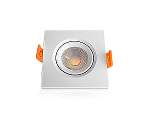 Superled Mini Spot quadrado 3W 4000K luz neutra bivolt.