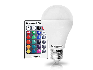 Lâmpada Inteligente Controled 5W RGBW Multicolors bivolt.