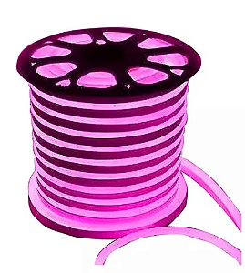 Fita LED Neon 12W/M 1.200W 12V 100 metros externo IP65 Rosa.