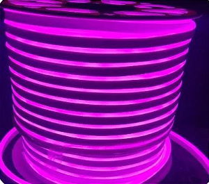 Fita LED Neon 12W/M 1.200W 12V 100 metros externo IP65 Roxo.