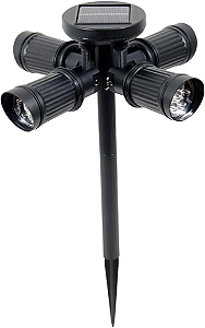 Espeto De Jardim LED Solar 10W Branco Frio 6500k IP67 4 luminárias.