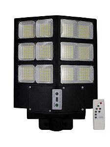Luminária LED Pública 600W Solar IP66 INMETRO com controle e sensor.