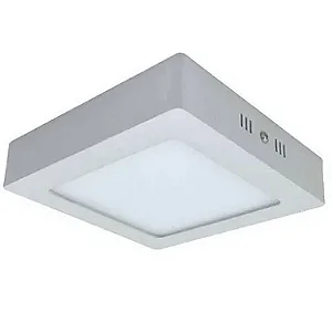 Luminária Plafon LED 6W Quadrada 12cm x 12cm Sobrepor 3000K bivolt.
