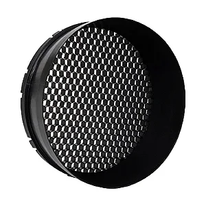 Acessório kit grade antiofuscante para spot flow AR111 alumínio e ABS preto.