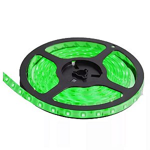 Fita led 5050 rolo 5m 300 leds verde IP65 a prova d'água.