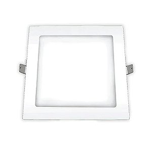 Plafon Superled Embutir 12W bivolt 4000K Quadrado 17cm x 17cm.