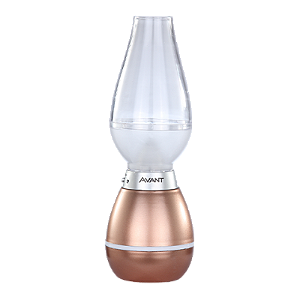 Luminária de mesa led Lampião com entrada USB 3000K 1,5W bivolt 20,4XØ7,2cm policarbonato rose.