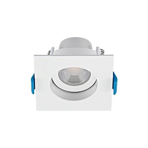 Plafon de embutir LED Easy recuado quadrado 38° 4000K 3w bivolt 7,5X7,5X5,4cm ABS branco.