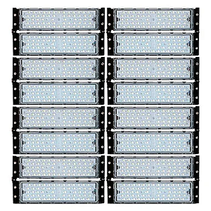 Refletor industrial led modular 800W 3000K branco quente bivolt IP67.