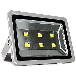 Refletor holofote LED COB 300w Cinza 3000K branco quente IP66.