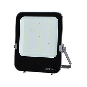 Refletor Pro LED 300W preto 6500K branco frio SMD IP66 bivolt.