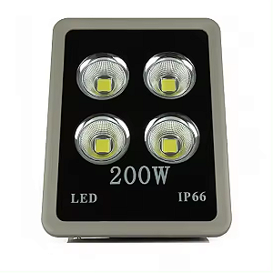 Refletor holofote LED Ultra COB Cinza 200w 3000K a prova d'água IP66.