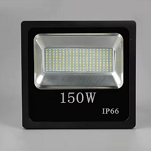 Refletor LED 150W 6500K preto SMD IP66 bivolt.