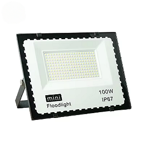 Mini refletor holofote led SMD 100w 6500K bivolt IP67.