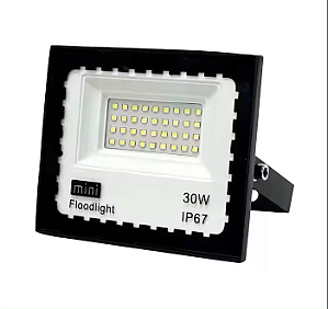 Mini refletor holofote led SMD 30w 3000K IP67.