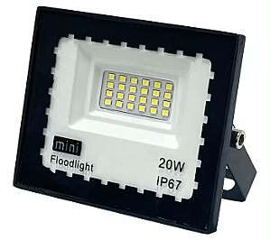 Mini refletor holofote led SMD 20w 3000K IP67.