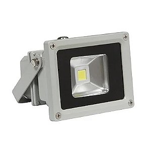 Refletor Holofote LED COB cinza 10W 3000K IP66 bivolt.