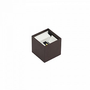 Arandela de Parede LED Flap Quadrado Facho Ajustável externo 3000K 6W Bivolt 10x10x10cm Alumínio Café.