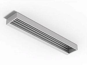 Luminária de sobrepor assimétrica em alto rendimento para 2 lâmpadas 18/20W 120cm.
