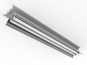 Luminária industrial Gaivota de alto rendimento para 4 lâmpadas 18/20W 120cm.
