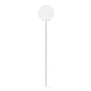 Balizador de Solo Chão Esfera Halopin 45x12x15,2cm Metal e Vidro Branco e Fosco.