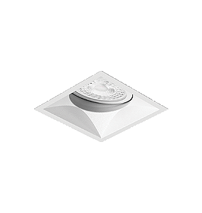 Embutido Microborda branco fosco Nya Quadrado Facho Orientável Dicroica PAR16 7,4x7,4x8,8cm Alumínio.