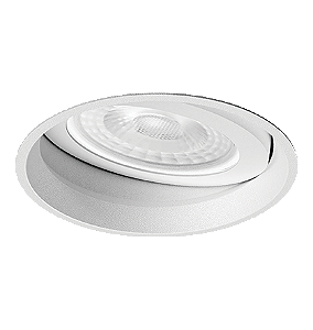 Embutido Microborda branco fosco Redondo Facho Orientável PAR30 Ø13,4x13,4cm Alumínio.