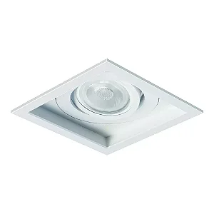 Embutido borda fina branco fosco Sura Quadrado PAR20 14,5x14,5x12,7cm Alumínio.