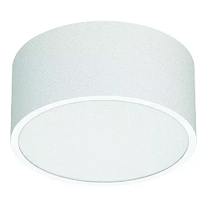 Plafon branco fosco de Sobrepor Ideia Redondo Ø19x9cm Alumínio.