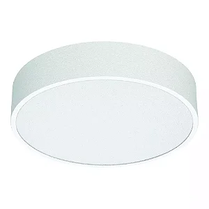 Plafon de Sobrepor Branco Fosco Ideia Redondo P/ 4 lâmpadas E-27 Ø28x9cm Alumínio.