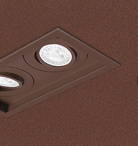 Spot de Embutir Corten Sura Retangular Duplo PAR20 26,7x14,5x12,7cm Alumínio.
