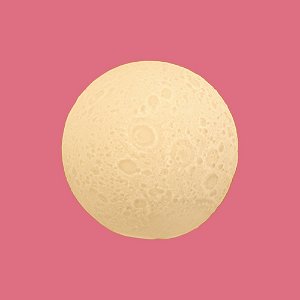 Luminária Lua de Mesa Ø23x23cm Polietileno Branco.