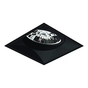 Spot de Embutir Nya Quadrado Facho Orientável AR70 9,4x9,4x9,9cm Alumínio Preto Fosco.