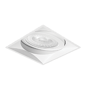 Spot de Embutir Nya Quadrado Facho Orientável PAR30 13,4x13,4x13,4cm Alumínio Branco Fosco.