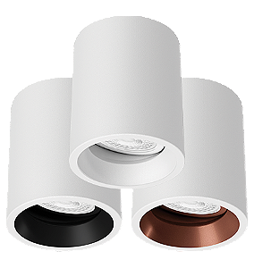 Acessório Nya Redondo Suporte de Sobrepor Para Spots de Embutir Alumínio Branco Fosco Microtexturizado.