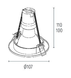 Spot de Embutir Nuru Redondo Facho Orientável AR111 Ø14,5x8cm Alumínio Prata Acetinado.