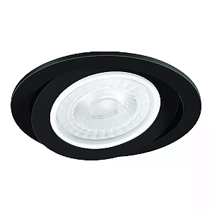Spot de Embutir Nuru Redondo Facho Orientável PAR30 Ø14,5x11,4cm Alumínio Preto Acetinado.