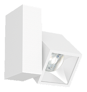 Spot de Sobrepor LED Kona Recuado 4000K 20,4W Bivolt 12x10,55x6,75cm Alumínio Corpo e Refletor Branco Fosco.
