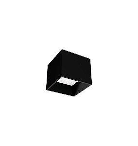Spot de Sobrepor LED Dhari Quadrado Recuado 3000K 9,1W Bivolt 12,2x12,2x11cm Corpo e Refletor Preto Acetinado.
