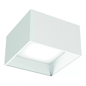 Plafon de Sobrepor LED Dhari Quadrado Recuado 4000K 18,3W Bivolt 17,7x17,7x11cm Alumínio Branco Fosco.