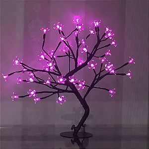 Árvore Cerejeira 48 Leds 8f Natal Rosa Bivolt.
